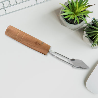 Wooden Handle Metal Vegetable Cutter Peeler Slicer (1 Pc) - second image