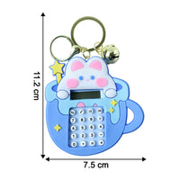 Cute Cartoon Bunny Calculator Keychain with Mini Digital Display (1 Pc)