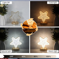 Star Shape Crystal Diamond Lamp Cordless Luxury Lamp With Usb Rechargeable 3-way Dimmable  Touch Control Decorative Nightstand Lamp For Bedroom Living Room Party Restaurant Decor (1 Pc ) - LootFaat