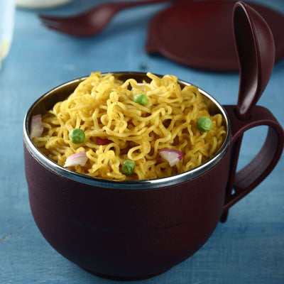 Insulated Noodle Bowl with Spoon & Fork - Stainless Steel Food Container - second image