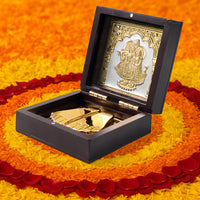 Premium Golden Charan Paduka in Wooden Box Home - Premium Quality - Best Quality & Value