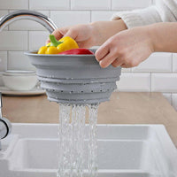 2 in 1 Over-Sink Cutting Board with Built-In Collapsible Strainer (5 - LootFaat