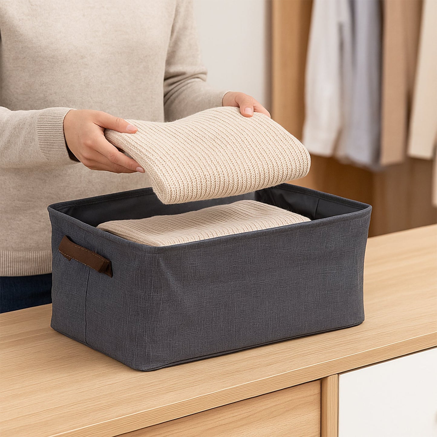 Premium Foldable Cloth Storage Organizer Bags, - Foldable - Best Quality & Value