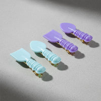 Cute Spoon & Spatula Shape Decorative Hair Clip Set (4 Pc)