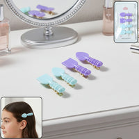 Cute Spoon & Spatula Shape Decorative Hair Clip Set (4 Pc)