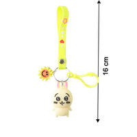 Cute Cartoon Bunny Silicone Keychain with Decorative Strap (1 Pc)