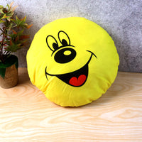 Cute Round Smiley Face Soft Pillow Cushion (30 X 30 Cm  1 Pc)