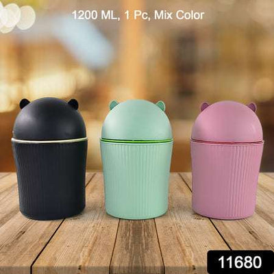 Mini Tabletop Dustbin with Swing Lid - 1.2L Mix Color