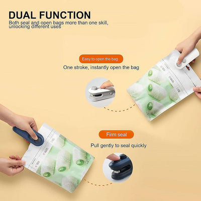 2-in-1 Mini Bag Sealer & Cutter - Rechargeable Food Sealer