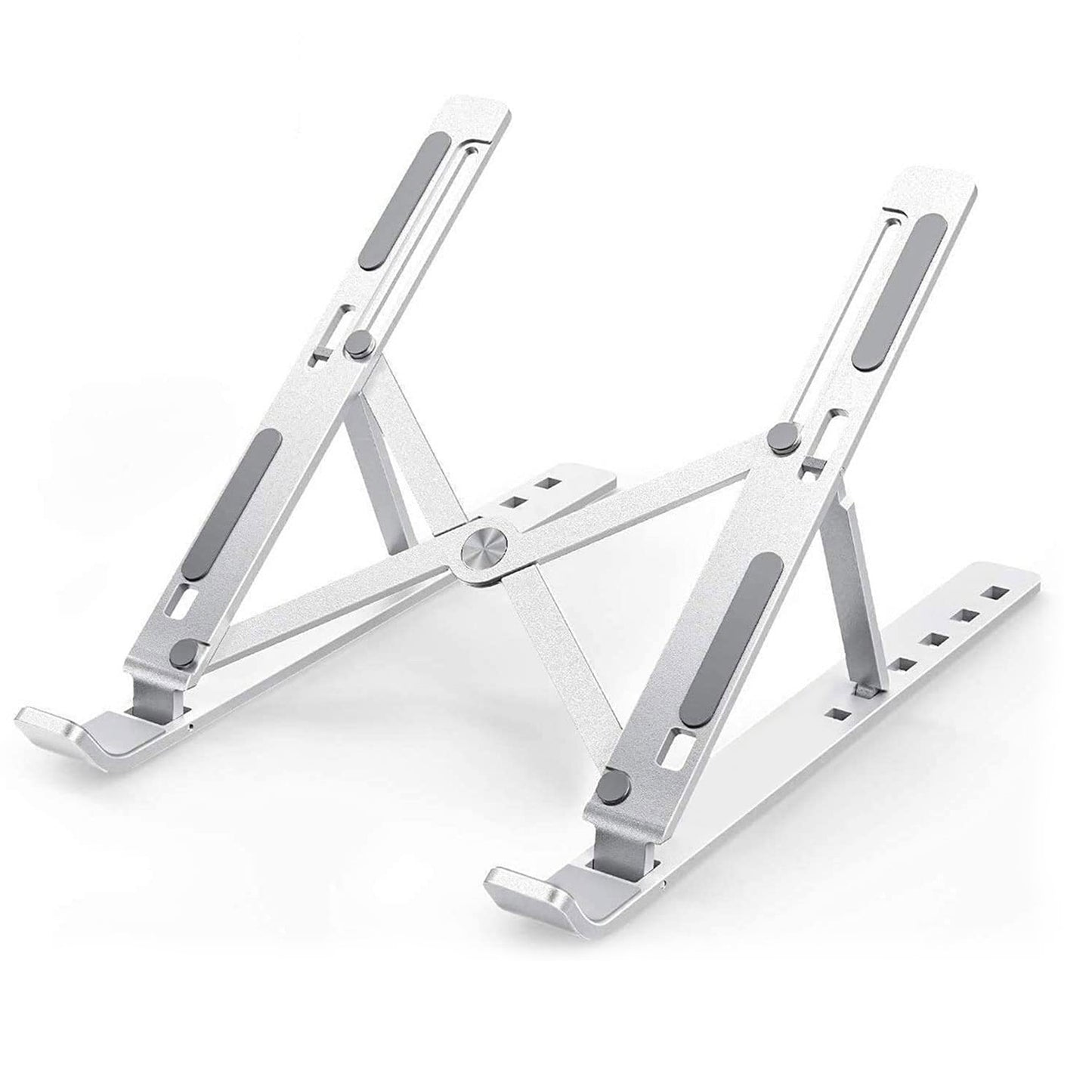 Laptop Stand For Desk  Metal Portable Laptop Stand With 6 Adjustable Angles  Laptop Riser Phone And Tablet Stand  Compatible For All Laptop - LootFaat