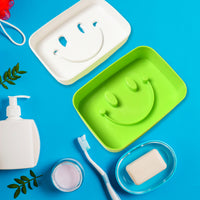 Portable Travel Home Box Cute Cartoons Smile Face Container Draining Holder Soap Dish - LootFaat
