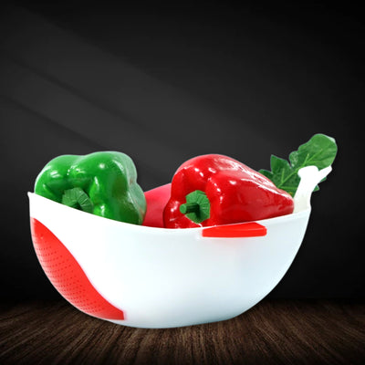 Plastic Rice Pulses Fruits Vegetable Noodles Pasta Washing Bowl And Strainer - second image