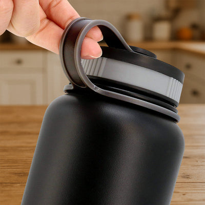 1L Black Stainless Steel Vacuum Insulated Water Bottle - Hot & Cold