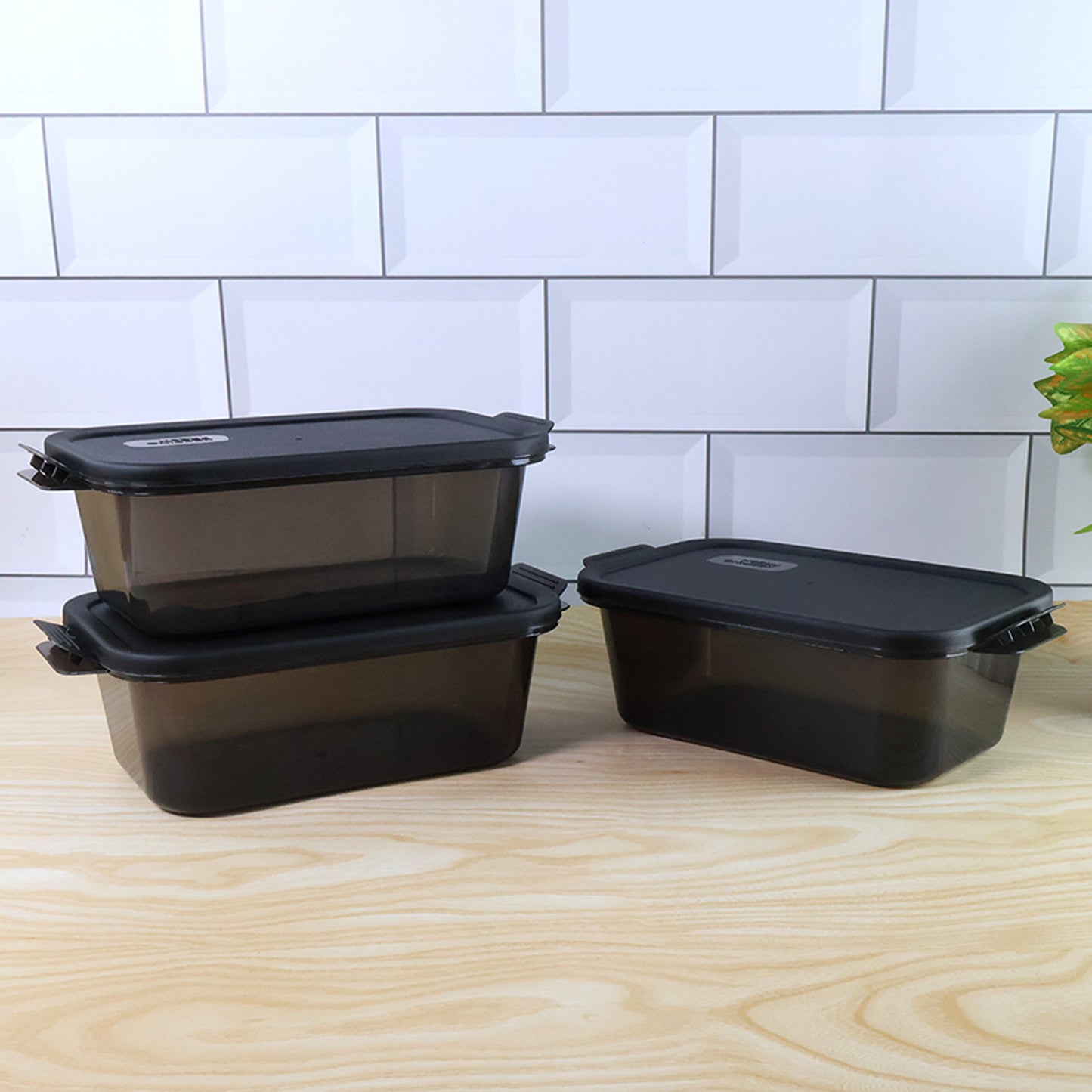 Rectangular Food Storage Containers - (3 Pc  Set)