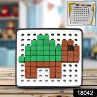 Pixel Cubes Toy For Children Early Education Pixel Game Educational Board Games Board Birthday Gift For Kids Learning Math Toy Brain Games Math Puzzle (Approx 180 Cubes With Pixel Board  Book) - LootFaat