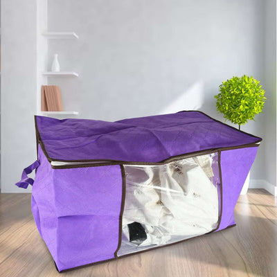 Non-Woven Clothing Storage Bag with Zipper & Transparent Window - second image