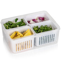 Fridge Storage Container with Drain | Vegetable & Food Organizer (1 Pc)