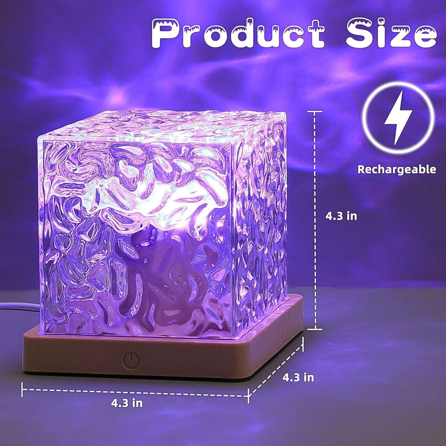 Dynamic Rotating Water Ripple Night Lamp With Remote - LootFaat