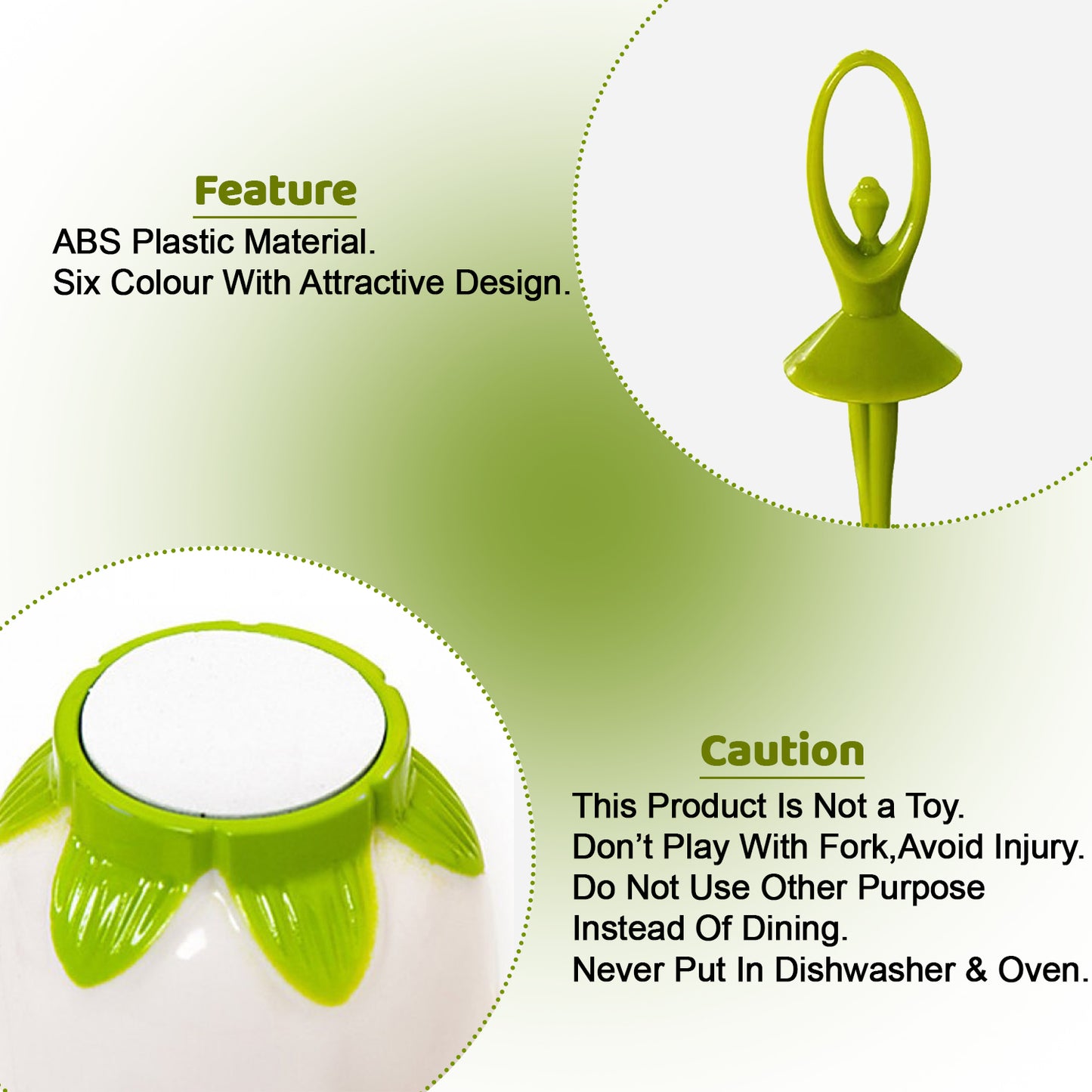 Dancing Doll Fruit Fork Cutlery Set With Stand Set Of 6. - LootFaat