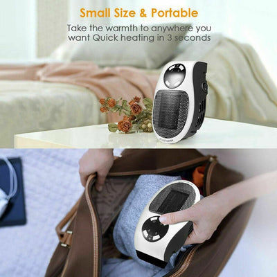 Mini Portable Electric Space Heater with Adjustable Thermostat & Timer