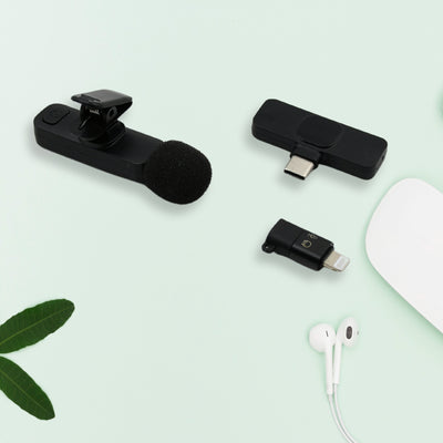Intelligent Noise Cancelling Live Streaming Clip On Microphone For Type-c  For Iphone With Charging Mini Wireless Lapel Collar Microphone - second image