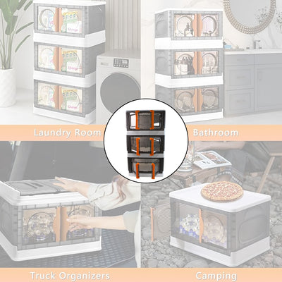 Plastic Folding Wardrobe Storage Organizer (3 Layer  1 Pc) - second image