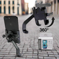 12674 Full Metal Body Bike  Scooty 360 Degree Rotating Mobile Holder Stand For Bicycle Motorcycle Scooty For Maps And Gps Navigation Fits All Smartphones (1 Pc)