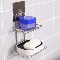 Kitchen Bathroom Soaps Storage Rack With 2 Hook For Home - LootFaat