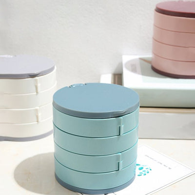 4 Layers Jewellery Box 360 Degree Rotating Jewelry Box Jewelry And Earring Organizer Box With Mirror Accessory Storage Box Travel Decor Portable Jewelry Case Ornaments Storage Box Necklace Jewelry Organizer Jewelry Organizer Box - second image