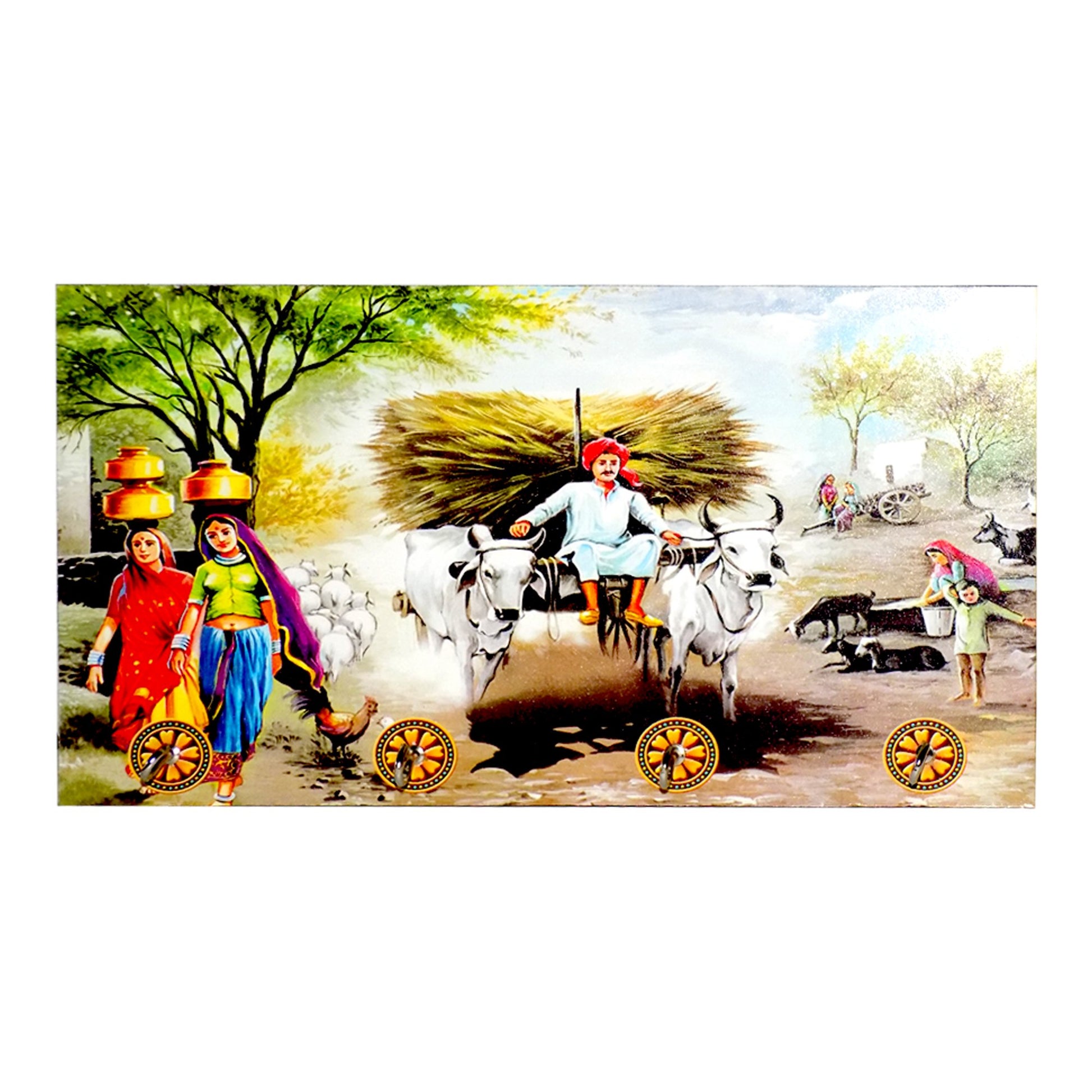 Decorative Wooden Landscape Art With Hooks For Wall Hanging - LootFaat