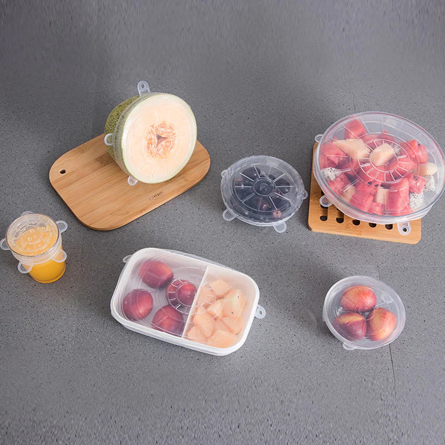 12 Peace Reusable Stretch Lids Set With 2 Storage Pouches  Flexible Food Cover Lids Home & Kitchen detail view 4