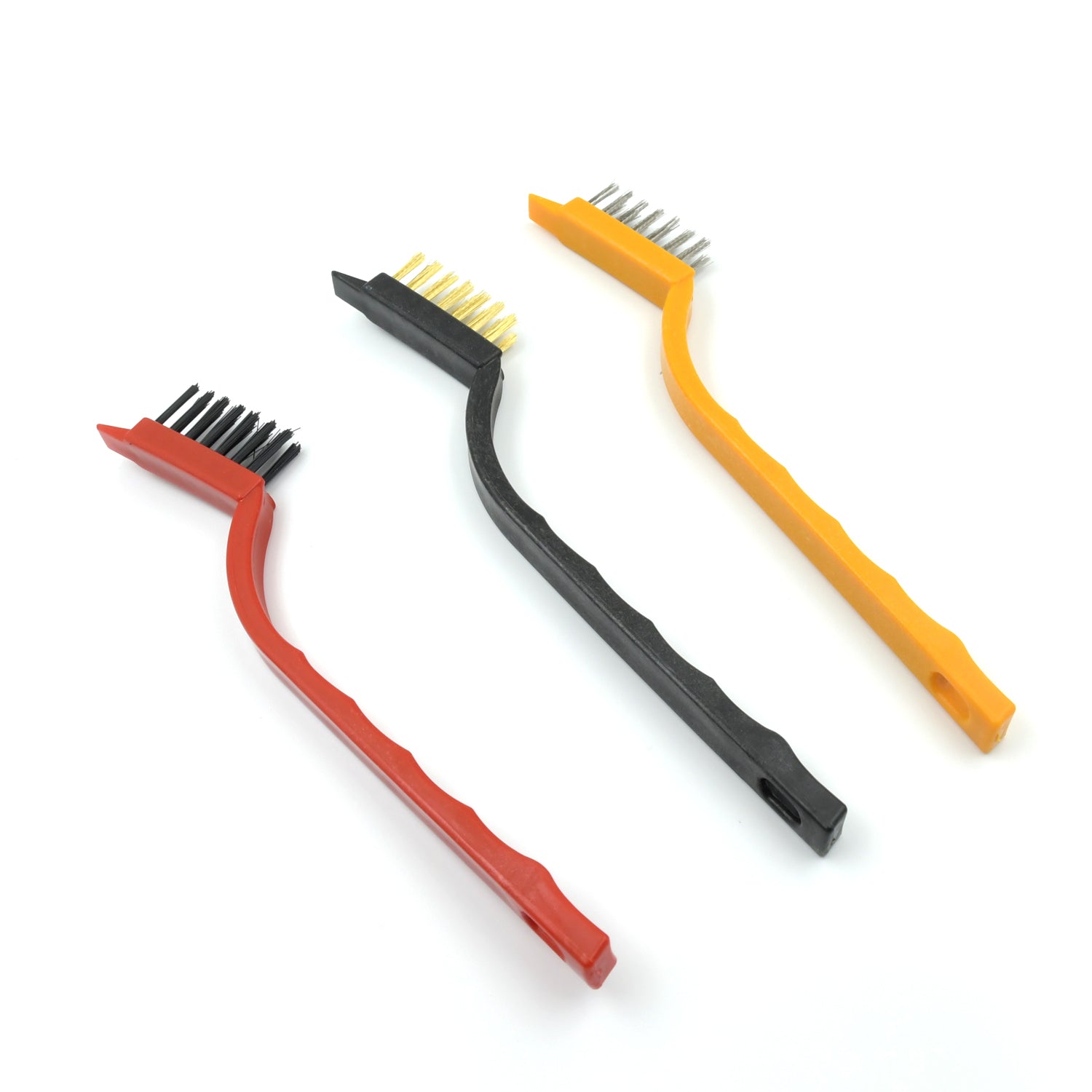 3pc  Mini Wire Brush Set Brass Nylon Stainless Steel Bristles Household Cleaning Brush For Gas Stove Smoke Machine Tool Burner Tiles Tap Rust Removal Welding Slag Dirt  Paint Scrubbing (3 Pcs Set) - LootFaat