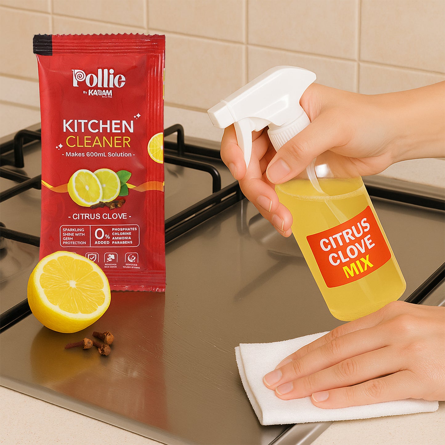 Pollic Kadam Concentrated Kitchen Surface Cleaner Sachet