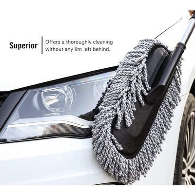 Retractable Car Duster - Microfiber Cleaning Brush for Interior & Exterior