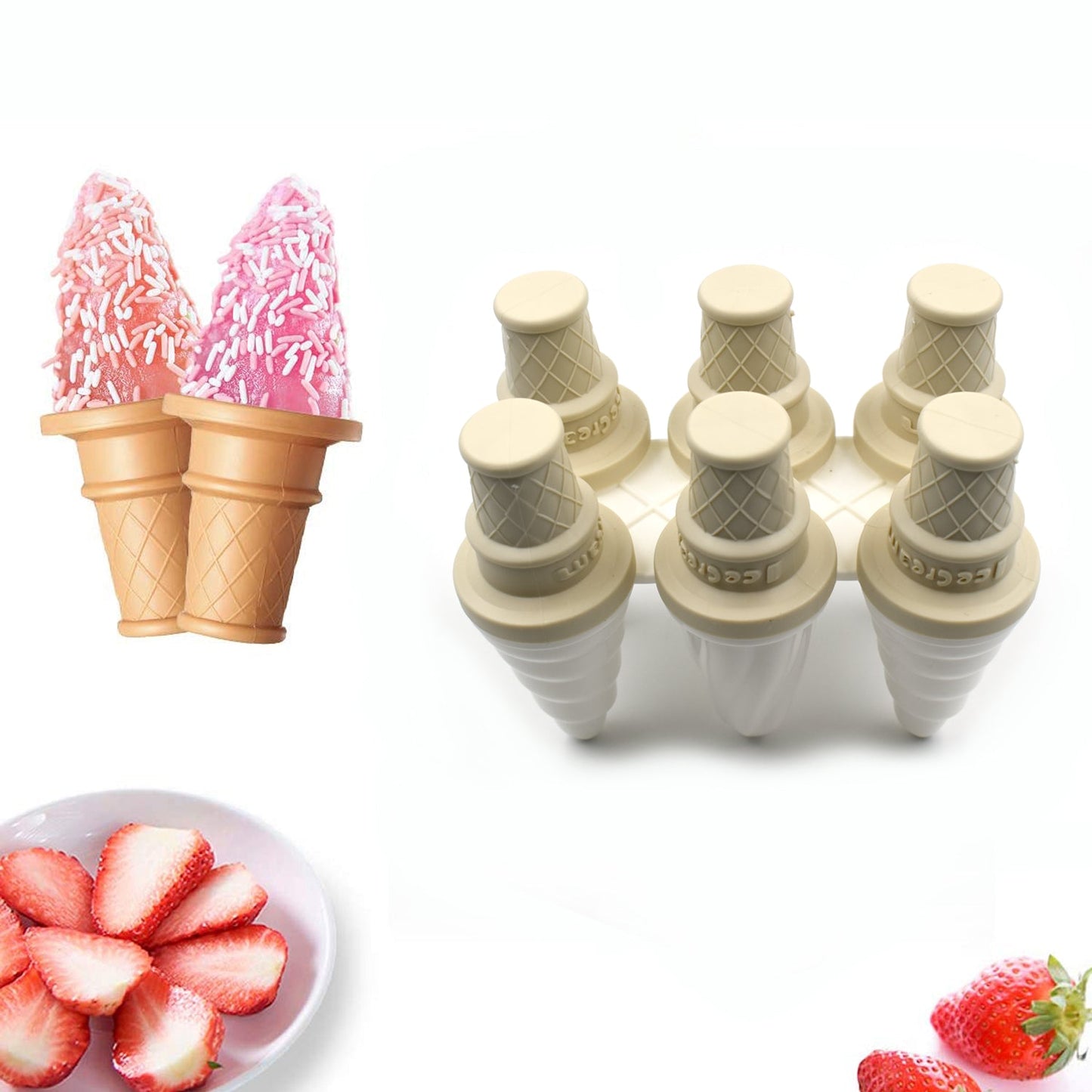 6 Pc Ice Cream Mold Used For Making Ice-creams In All Kinds Of Places Including Restaurants And Ice-cream Parlours Etc. - LootFaat