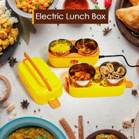 2layer Electric Lunch Box For Office Portable Lunch Warmer With Removable 4 Stainless Steel Container. - LootFaat