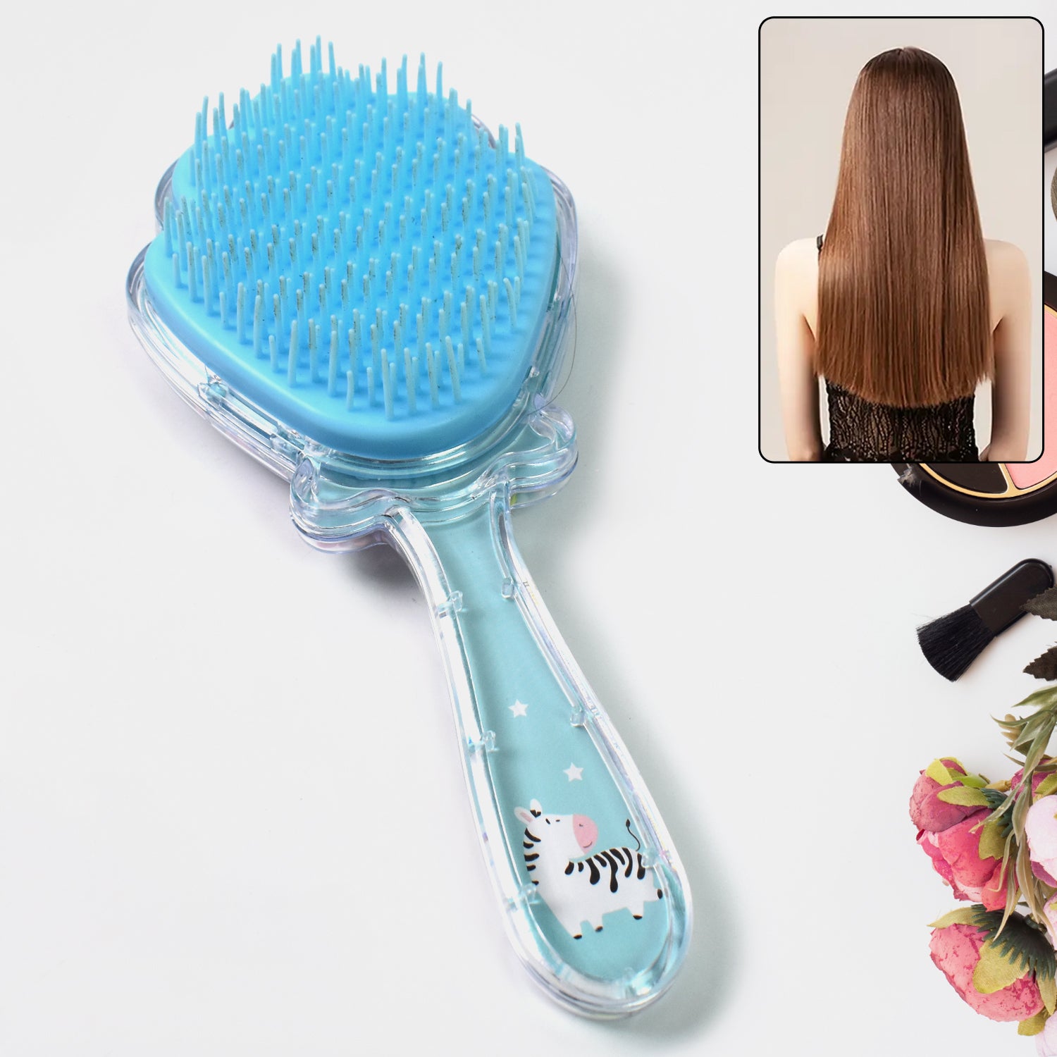 Cartoon Hair Brush Massage Shower Comb Blur Wet Salon (1 Pc ) - LootFaat
