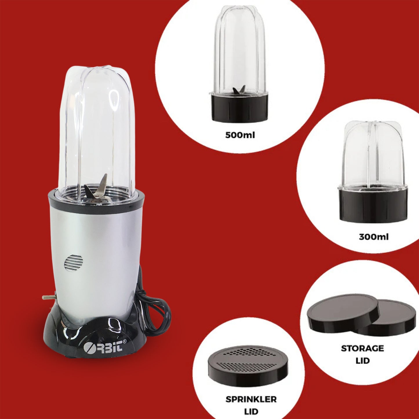 Orbit 400W Bullet Mixer with 2 Jars