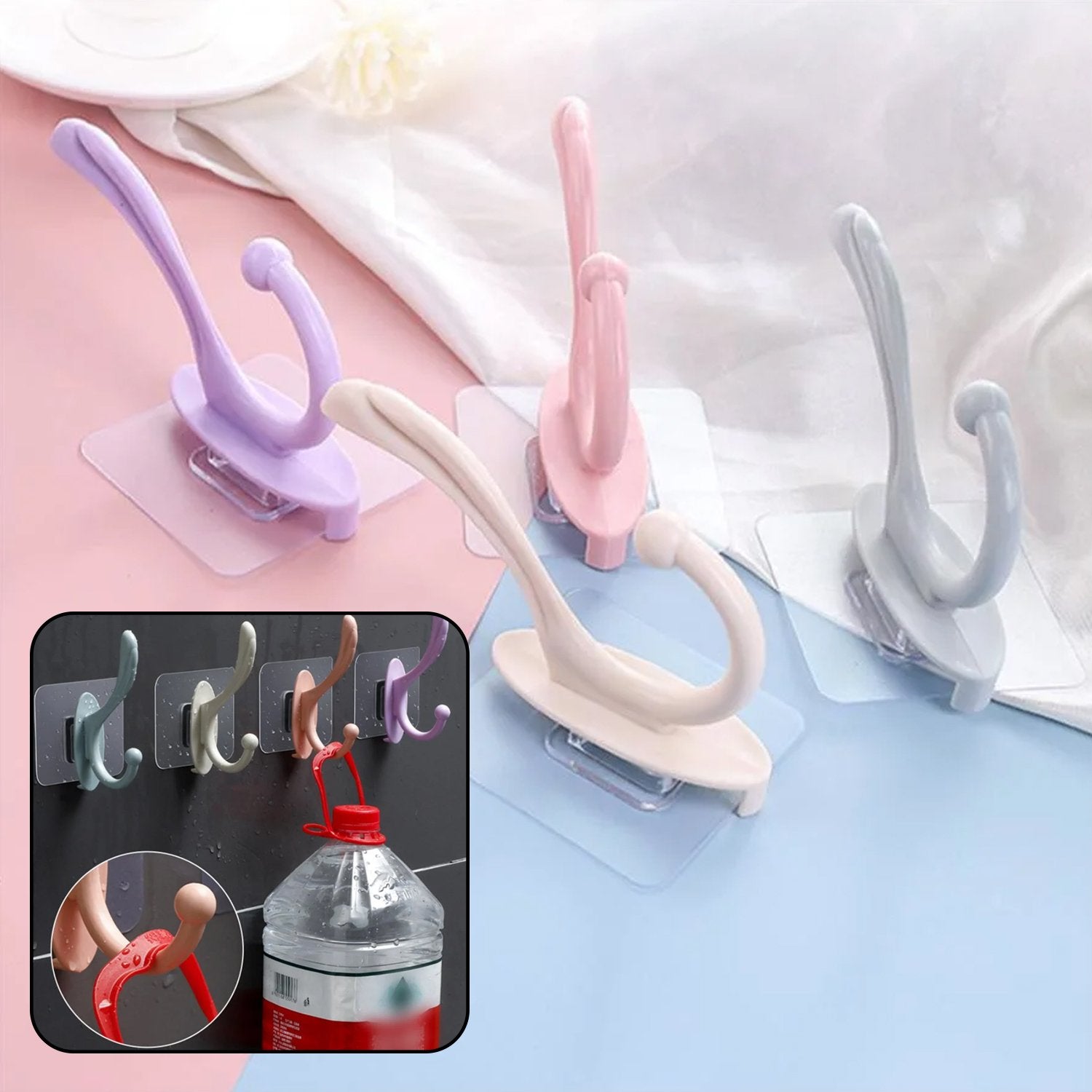 Self Adhesive Plastic Wall Hook For Home - LootFaat