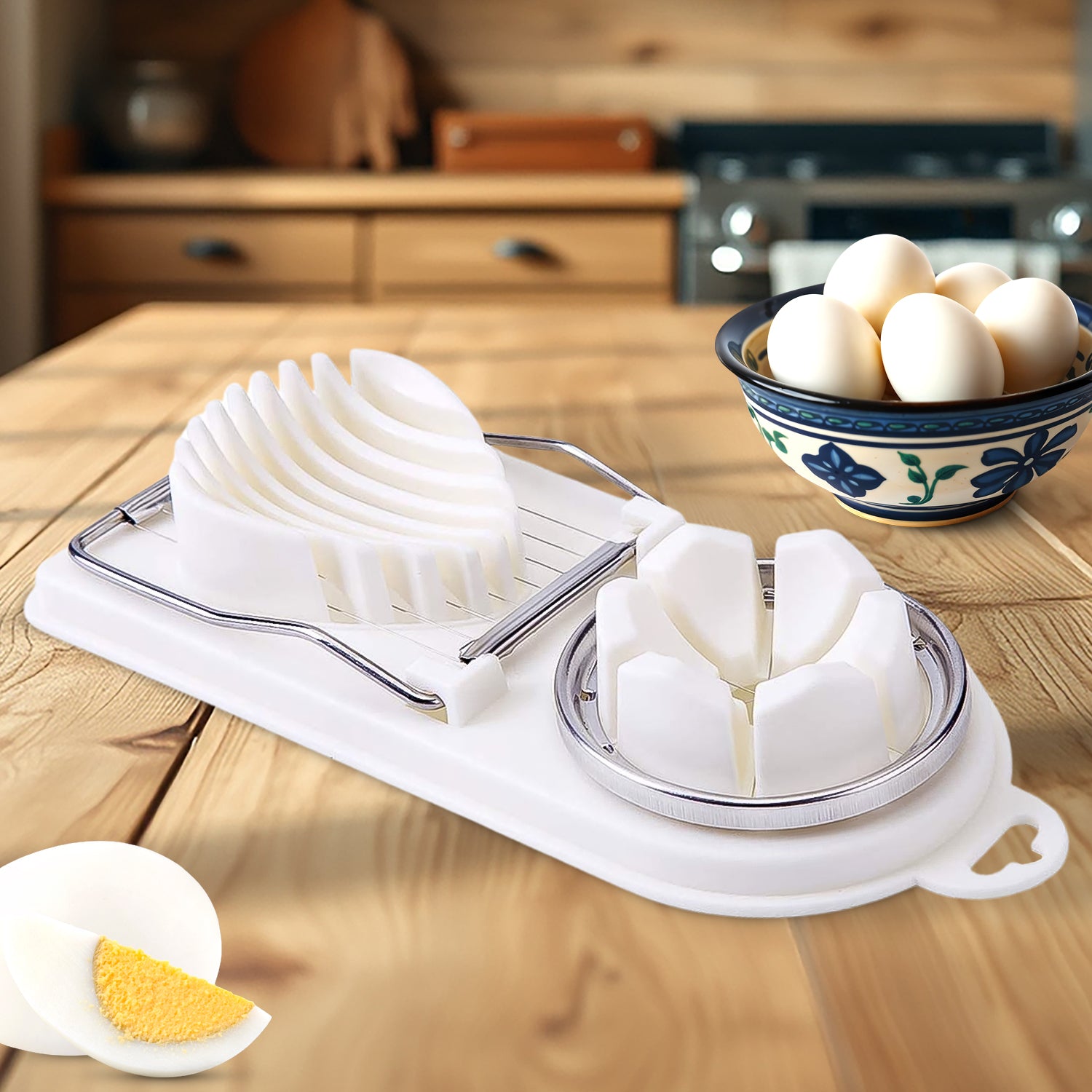 2 In 1 Egg Slicer Egg Cutter For Hard Boiled Eggs - LootFaat