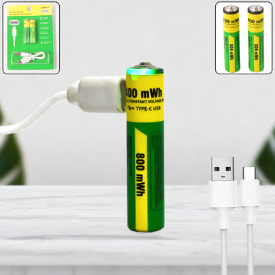 AAA Rechargeable Batteries (800mWh, 2-Pack with Cable)