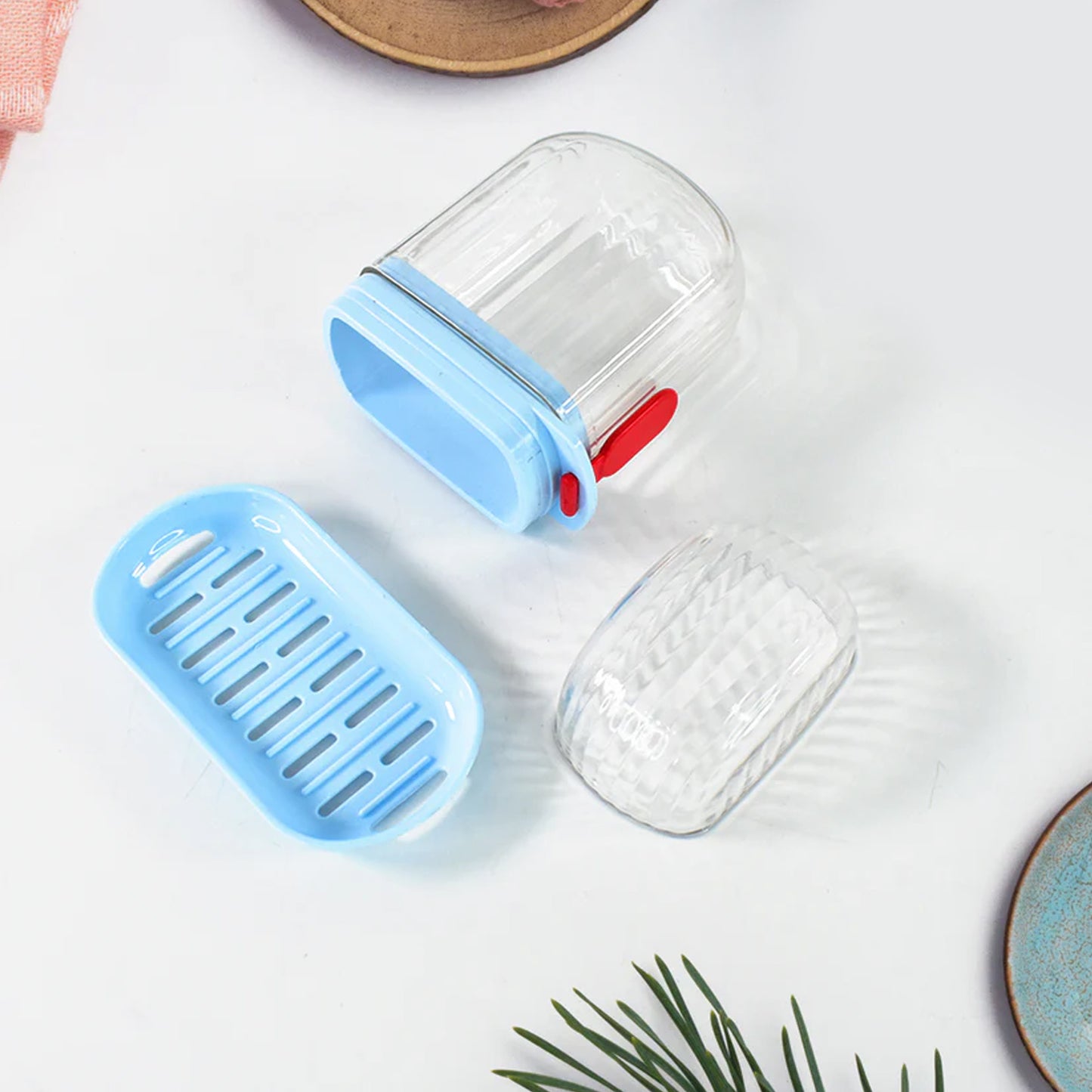 Multifunctional Soap Box With Drain Tray And Lock Clip Sabudani (1 Pc)