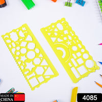Clear Green Circle Triangle Square Rectangle Template Drawing Ruler Scale Suitable For School  Drawing Use ( 2pc ) - LootFaat
