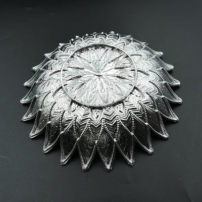 Traditional Design Serving Tray Plastic Silver Finish Serving Tray Multipurpose Tray Decorative Tray Mukhwas Serving Tray (1 Pc ) - second image