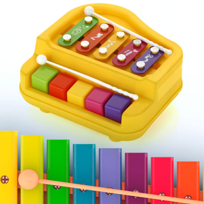 2-in-1 Piano Xylophone Toy for Toddlers - Musical Learning Instrument - second image