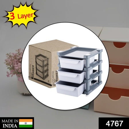Mini 3 Layer Drawer Used For Storing Makeup Equipments And Kits Used By Womens And Ladies. - LootFaat