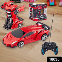 2 In 1 Automatic Robot Converted Remote Control Car With Light Scale 360drifting Deformation Robot Car Toy Kids Boys Robot Convertunique Toy For Boys (1 Pc) - LootFaat