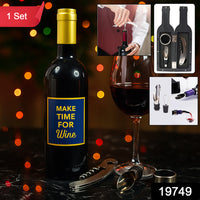 Premium Wine Bottle Shape Bar Accessory Gift Set