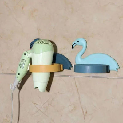 Hair Dryer Wall Mount Holder Organiser Stand With Hooks For Bathroom Storage - second image
