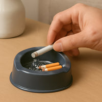 Oblivion Durable Plastic Ashtray With Wide Bowl And Triple Cigarette Holder Slots (1 Pc)